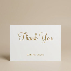 Cartes Remerciements Blanc/Or