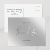 Cartes Remerciements Faux Silver Metal Foil Carte  (Devant / Derrière)