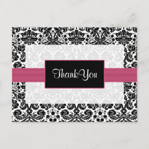 Cartes Remerciements rose damask
