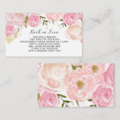 Cartes Réserver Lieu Fleurs aquarelles (Devant / Derrière)