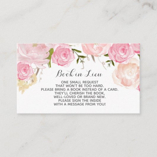 Cartes Réserver Lieu Fleurs aquarelles (Devant)