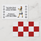 Cartes Retro Business Punch Diner heureux Witress (Devant / Derrière)