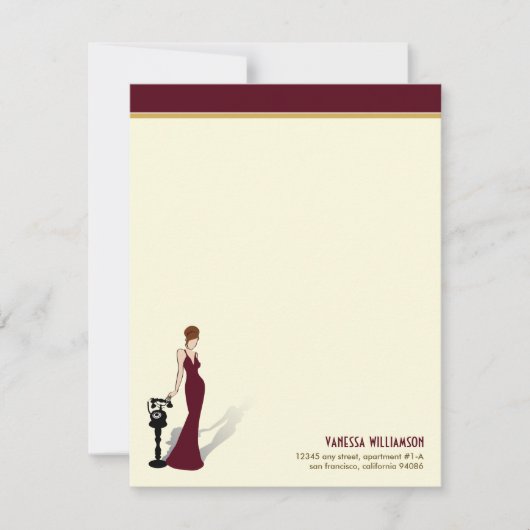 Cartes Retro Diva Custom Flat Note (marron) (Devant)