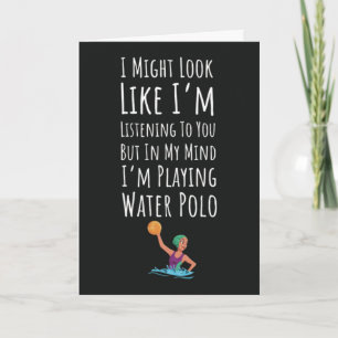 Cartes Rétro Drôles de Water-polo Entraîneur Joueu