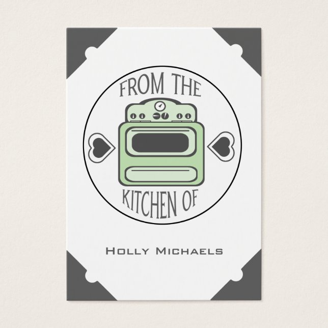 Cartes Retro Green Stove Recette (Ensemble de 100) (Devant)