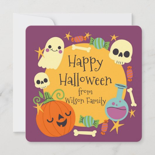 Cartes rétro Halloween effrayantes (Devant)