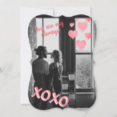 Cartes Romantic Pink Hearts XOXO 2 Carte de Valent (Devant)