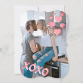 Cartes Romantic Pink Hearts XOXO 2 Carte de Valent (Dos)