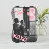 Cartes Romantic Pink Hearts XOXO 2 Carte de Valent (Debout devant)