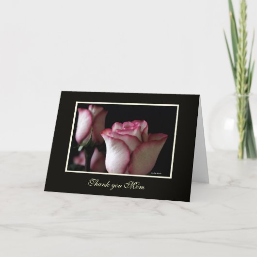 Cartes Rose Merci Maman (Devant)