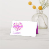 Cartes rose violet du coeur de la douche nuptiale (Dos)