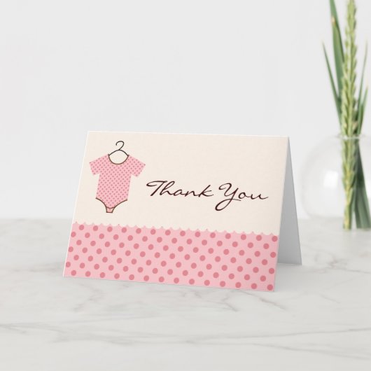 Cartes roses de Merci de bébé (Devant)
