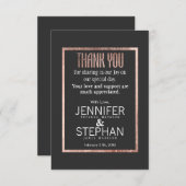 Cartes roses de Merci d'or de Faux chic (Devant / Derrière)