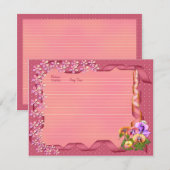 Cartes roses de recette de petit bouquet (Devant / Derrière)