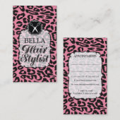 Cartes roses de rendez-vous de coiffeur (Devant / Derrière)