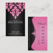 Cartes roses de rendez-vous de damassé de diamant (Devant / Derrière)