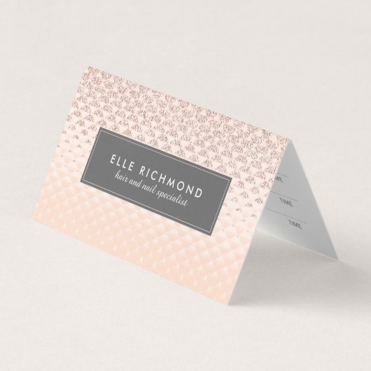 Cartes roses de rendez-vous d'ongle et de salon de (Devant)