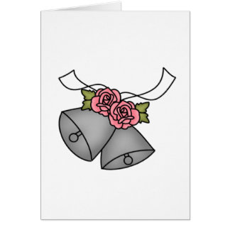 Cartes roses de roses de Bells de mariage