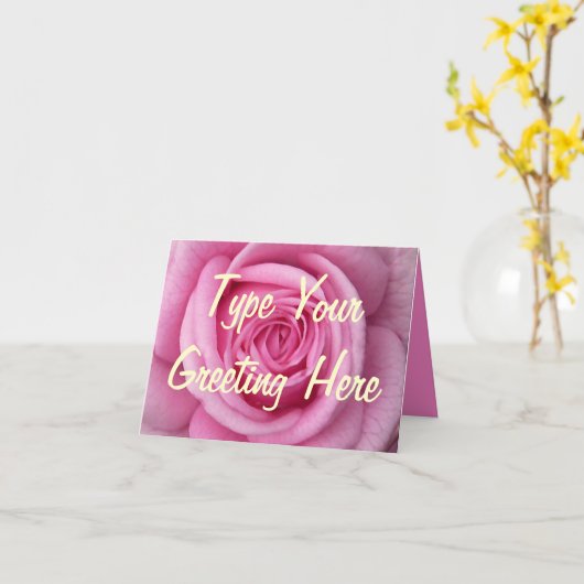 Cartes roses Fleurs roses Carte de voeux personnal (Fleur jaune)