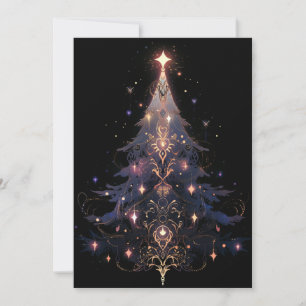 Cartes roses Gold et Bleu foncé Arbre de Noël