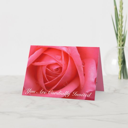 Cartes roses Invitations de mariage personnalisées (Devant)