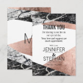 Cartes roses modernes de Merci d'or et de marbre (Devant / Derrière)