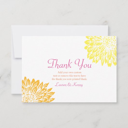 Cartes roses, oranges et jaunes de Merci de mamans (Devant)