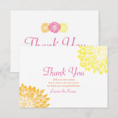 Cartes roses, oranges et jaunes de Merci de mamans (Devant / Derrière)