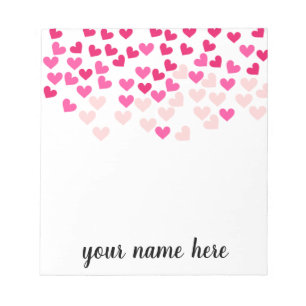Cartes roses personnalisées Filles Bloc-notes