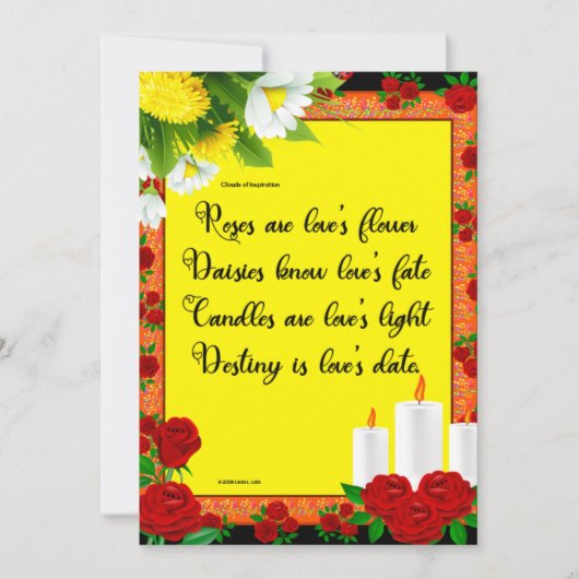 Cartes Roses sont la fleur de l'amour (Devant)