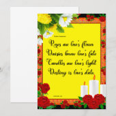 Cartes Roses sont la fleur de l'amour (Devant / Derrière)
