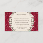 Cartes rouges de rendez-vous de coiffeur de (Dos)