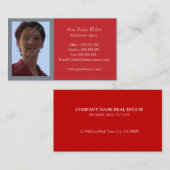 Cartes rouges d'entreprise immobilière (Devant / Derrière)