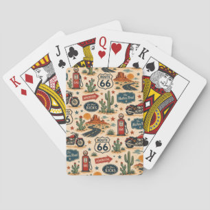 Cartes Route 66 Nuit de jeu de moto Americana