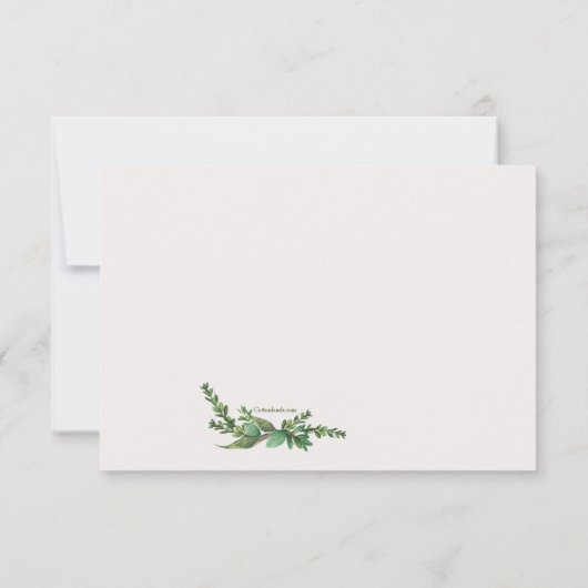 Cartes RSVP À feuillage persistant (Dos)