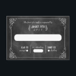 Cartes RSVP Art Déco Chalkboard<br><div class="desc">Cartes de réponse simples et élégantes avec des tourbillons minces et fantaisistes qui rappellent le design art déco vintage,  contre un arrière - plan texturé en damier.</div>