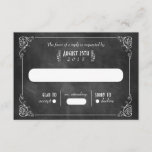 Cartes RSVP Art Déco Chalkboard<br><div class="desc">Cartes de réponse simples et élégantes avec des tourbillons minces et fantaisistes qui rappellent le design art déco vintage,  contre un arrière - plan texturé en damier.</div>