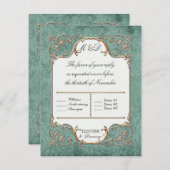 Cartes RSVP Art Nouveau Roaring 20s Style Déco (Devant / Derrière)