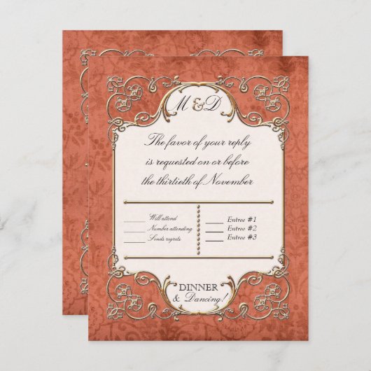 Cartes RSVP Art Nouveau Roaring 20s Style Déco (Devant / Derrière)