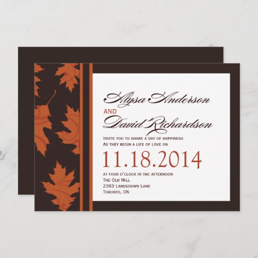 Cartes RSVP automne (Devant / Derrière)