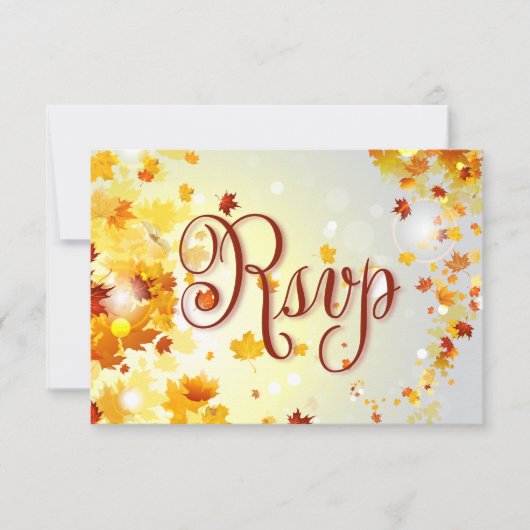 Cartes RSVP Automne Colorées Pour Feuilles Automne (Devant)