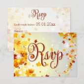 Cartes RSVP Automne Colorées Pour Feuilles Automne (Devant / Derrière)