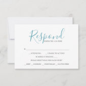 Cartes RSVP avec choix de repas bleu turquoise (Devant)
