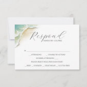 Cartes RSVP avec choix de repas Watercolor Shoreli (Devant)