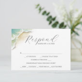 Cartes RSVP avec choix de repas Watercolor Shoreli (Debout devant)