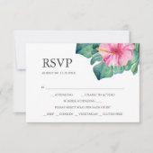 Cartes RSVP avec Fleur Hibiscus de choix de repas (Devant)