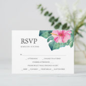 Cartes RSVP avec Fleur Hibiscus de choix de repas (Debout devant)