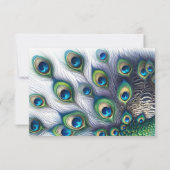 Cartes RSVP avec Plumes Peacock au choix du repas (Dos)