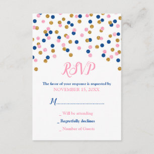 Cartes RSVP Baby shower en or rose