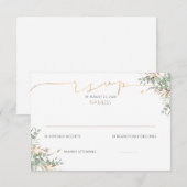 Cartes RSVP Baby Shower Vert Foncé Doré (Devant / Derrière)